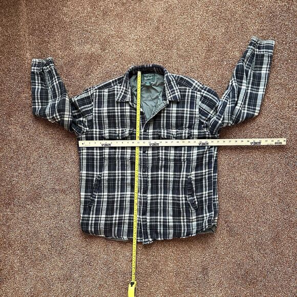 Woolrich Shacket Mens XL Tall Blue Blk Plaid Flannel Snap Up Jacket Outdoors - Picture 9 of 10